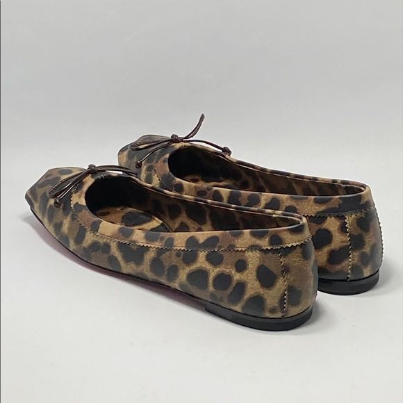 Christian Louboutin Mamadrague Square-Toe Leopard-Print Leather Flats size 37.5 - Picture 7 of 11